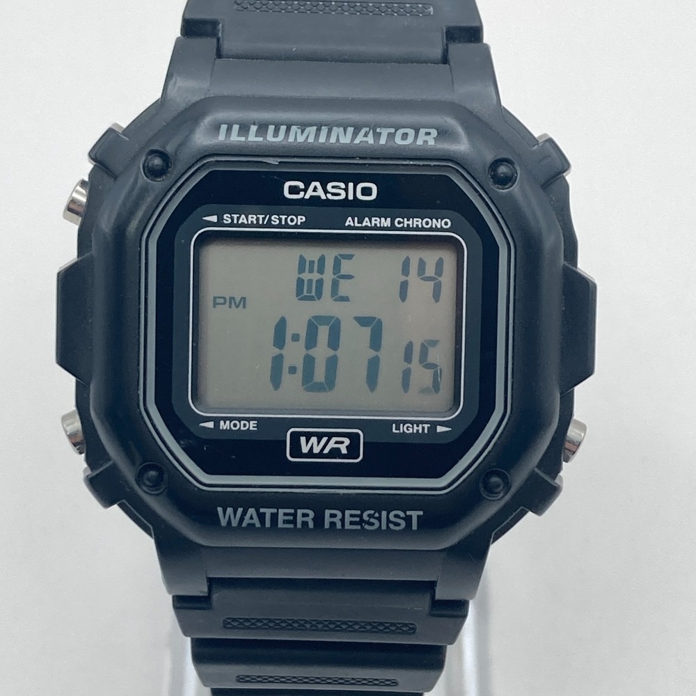 Casio Illuminator Watch Men 43mm Black Digital 3224 F-108WH Alarm Chrono Date